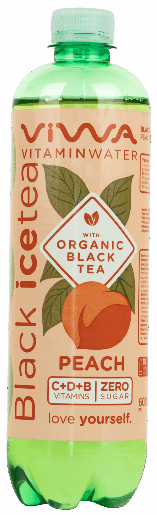 Viwa Vitaminwater Black Tea Peach (12 x 0,6 Liter PET-Flaschen DE)
