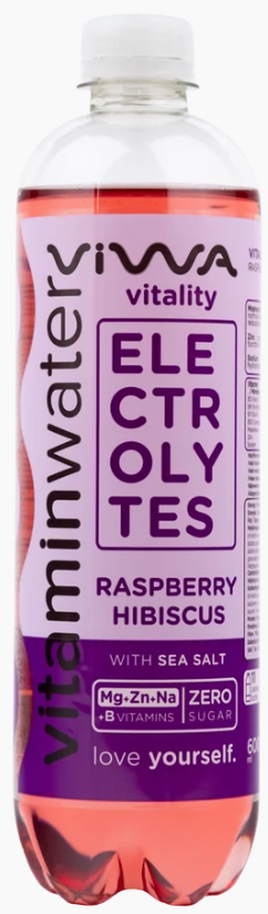 Viwa Vitaminwater Vitality Electrolytes Raspberry Hisbiscus (12 x 0,6 Liter PET-Flaschen DE)