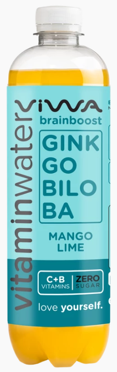 Viwa Vitaminwater Brainboost Ginkgo Biloba Mango Lime (12 x 0,6 Liter PET-Flaschen DE)