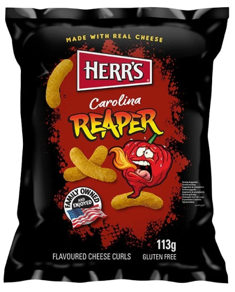 Herr's Carolina Reaper Cheese Curls (12 x 113 g. UK)